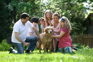 Family with dog